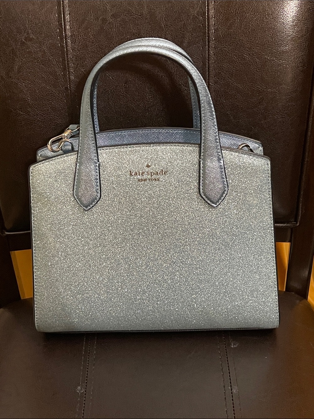 kate spade Blue/silver glitter satchel